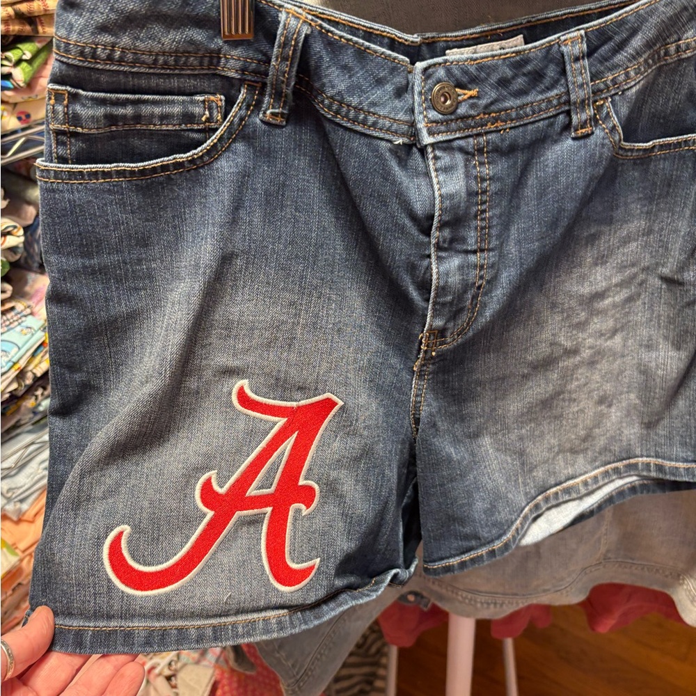 St. John's Bay Blue Jean Shorts with Red Accent